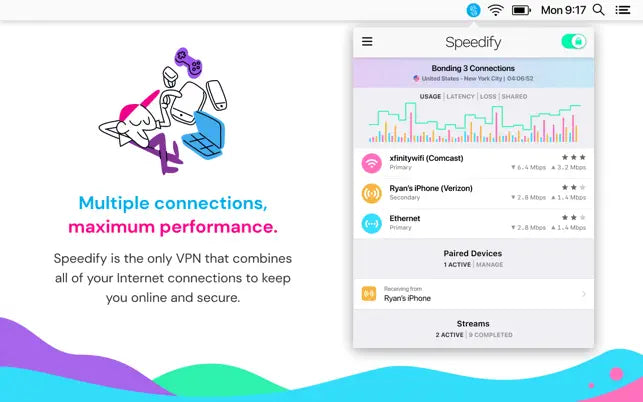 Speedify: Cellular Bonding VPN